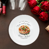 Moderne liefde en pizza repetitie Diner papier Papieren Bordje