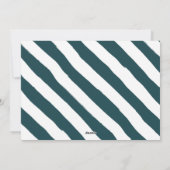 Moderne liefde en vrede Twee foto Blauwgroen Feestdagenkaart (Achterkant)