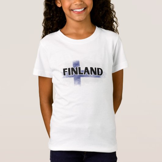 Moderne Liefde Finland Vlag Helsinki Souvenir T-shirt (Voorkant)