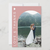 Moderne Liefde Foto Collage Blush Pink Bedankkaart (Voorkant)
