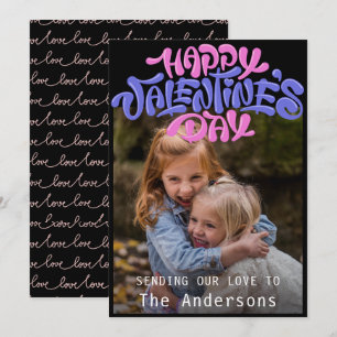 Moderne Liefde Foto Gelukkige Valentijnsdag Feestdagenkaart
