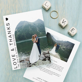 Moderne Liefde Fotoboog Wit Dank u kaart