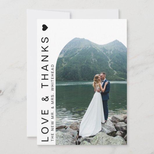 Moderne Liefde Fotoboog Wit Dank u kaart (Voorkant)