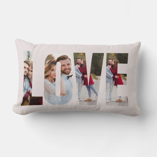 Moderne Liefde Frame 4 Foto Persoonlijk Kussen (Voorkant)