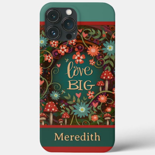 Moderne Liefde Grote Bloemen Dragonfly Custom Case-Mate iPhone Case (Achterkant)