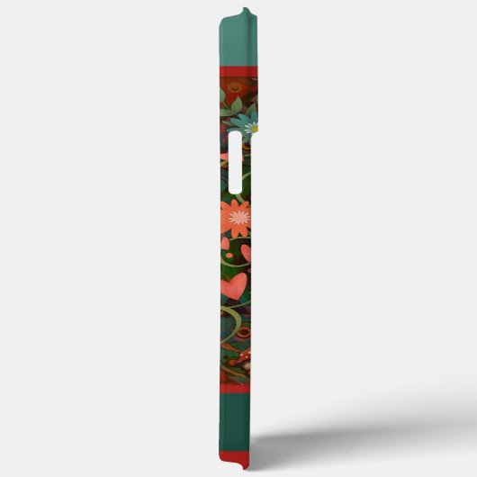 Moderne Liefde Grote Bloemen Dragonfly Custom Case-Mate iPhone Case (Achterkant / Rechts)