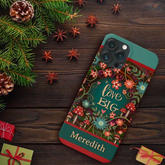 Moderne Liefde Grote Bloemen Dragonfly Custom Case-Mate iPhone Case