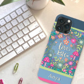 Moderne Liefde Grote Pastel Bloemen Dragonfly Cust Case-Mate iPhone Case