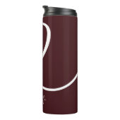 Moderne liefde hart gepersonaliseerde aubergine wi thermosbeker (Geroteerd rechts)