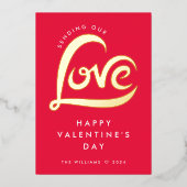 Moderne Liefde Hart Valentijnsdag Foto Folie Feestdagenkaart (Voorkant)