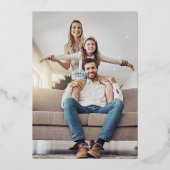 Moderne Liefde Hart Valentijnsdag Foto Folie Feestdagenkaart (Achterkant)