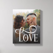 Moderne Liefde Huwelijksfoto Koppels Monogram Canvas Afdruk (Voorkant)