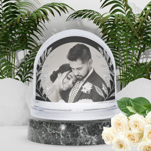 Moderne Liefde Huwelijksfotokado Sneeuwbol