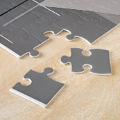Moderne Liefde in Zwart & Wit Silhouet Paar Legpuzzel (Zijkant)