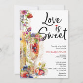 Moderne liefde is zoete zomer champagne aardbeien kaart (Voorkant)