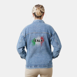 Moderne Liefde Italië Vlag Rome Souvenir Denim Jacket