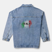 Moderne Liefde Italië Vlag Rome Souvenir Denim Jacket (Achterkant)