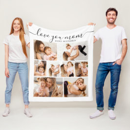 Moderne Liefde Jij Moeder/Mama/Mammie 8-Foto Colla Fleece Deken