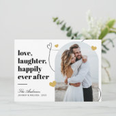 Moderne Liefde & Lachen Fotoboog Kerstmis Feestdagenkaart (Staand voorkant)