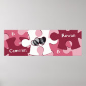 Moderne LIEFDE Legpuzzel stukken Custom Namen Afbe Poster (Voorkant)