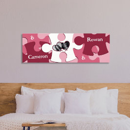 Moderne LIEFDE Legpuzzel stukken Custom Namen Afbe Poster