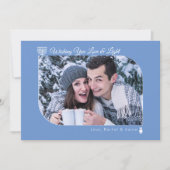 Moderne Liefde & Licht Chanoeka wenst Foto Vakanti Feestdagenkaart (Voorkant)