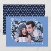 Moderne Liefde & Licht Chanoeka wenst Foto Vakanti Feestdagenkaart (Voorkant / Achterkant)