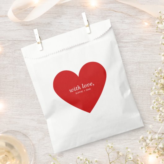 Moderne liefde met rood hart bedankzakje (Geknipt)