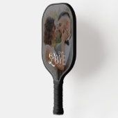 Moderne Liefde Mijnheer & Mevrouw Aangepaste Trouw Pickleball Paddle (Links)