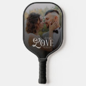 Moderne Liefde Mijnheer & Mevrouw Aangepaste Trouw Pickleball Paddle (Achterkant)