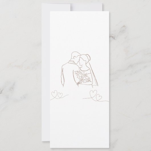 Moderne liefde: minimalistisch ontwerp voor huweli kaart (Achterkant)