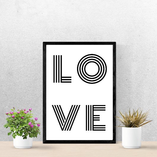 Moderne liefde | Monochrome citaat Kunstendy stijl Poster