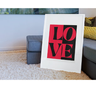 Moderne liefde monochroom zwart kunst trendy stijl poster
