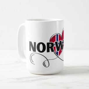 Moderne Liefde Noorwegen Vlag Scandinavië Souvenir Koffiemok