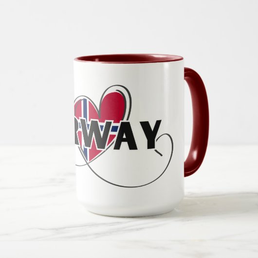 Moderne Liefde Noorwegen Vlag Scandinavië Souvenir Mok (Voorkant rechts)