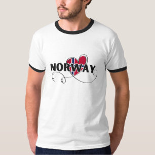 Moderne Liefde Noorwegen Vlag Scandinavië Souvenir T-shirt