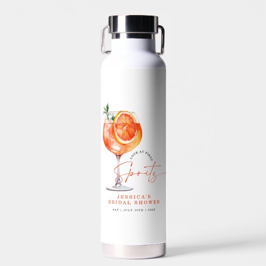 Moderne Liefde Op De Eerste Spritz Bruidsfeest Waterfles (Voorkant)