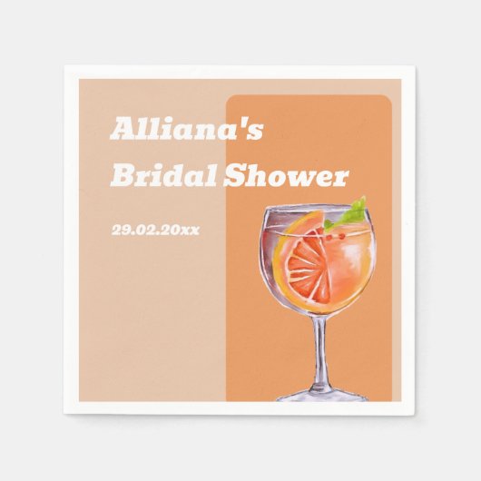 Moderne liefde op het eerste spritz bruidsdouche servet (Voorkant)