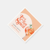 Moderne liefde op het eerste spritz retro bruidsme servet (Hoek)