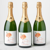Moderne liefde op het eerste Spritz Vrijgezellenfe Sparkling Wijnetiket (Flessen)