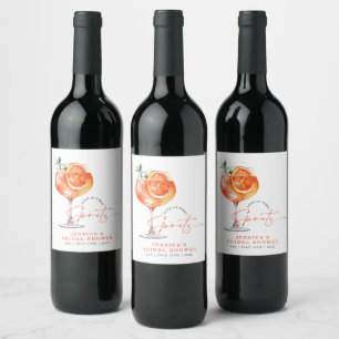 Moderne liefde op het eerste Spritz Vrijgezellenfe Wijn Etiket