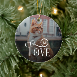 Moderne Liefde Op Maat Gemaakte Kattenhuisdieren F Keramisch Ornament