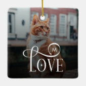 Moderne liefde op maat gemaakte kattenhuisdieren f keramisch ornament (Achterkant)