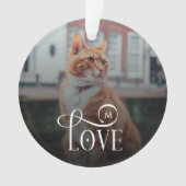 Moderne liefde op maat gemaakte kattenhuisdieren f ornament (voorkant)