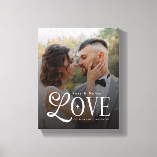 Moderne Liefde Op Maat Gemaakte Trouwfoto Koppels  Canvas Afdruk