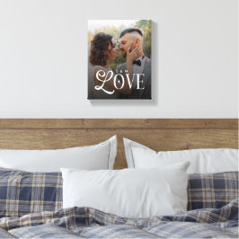 Moderne Liefde Op Maat Gemaakte Trouwfoto Koppels Canvas Afdruk