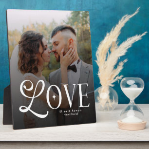 Moderne Liefde Op Maat Gemaakte Trouwfoto Koppels  Fotoplaat