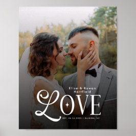 Moderne liefde op maat gemaakte trouwfoto koppels poster