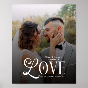 Moderne liefde op maat gemaakte trouwfoto koppels poster
