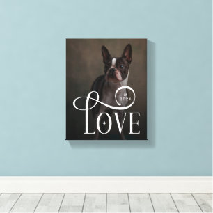 Moderne liefde op maat hondenhuisdieren foto monog canvas afdruk